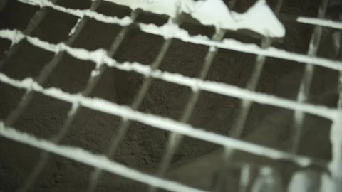 Plaster dry mix in a mixing machine Stock Footage 284152179