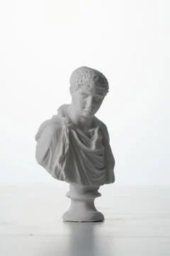 Plaster figure in white background Foto stock