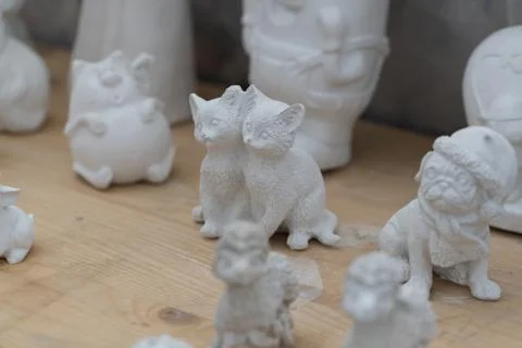 Plaster figurines of animals Stock Photos