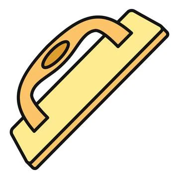 Plaster finishing float tool icon for construction Illustration