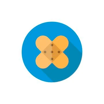 Plaster Flat Icon With Long Shadow. Medical Flat Icon. Stock Illustration