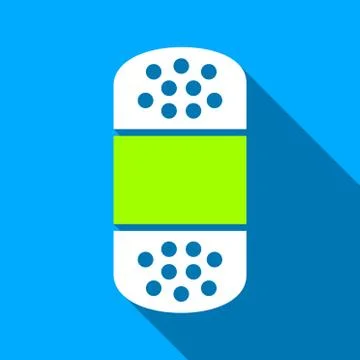 Plaster Flat Long Shadow Square Icon Illustrazione stock