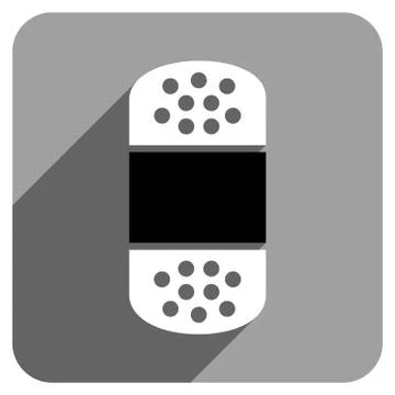 Plaster Flat Square Icon with Long Shadow 스톡 일러스트