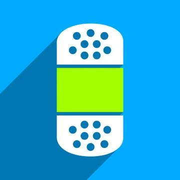 Plaster Flat Square Icon with Long Shadow Illustrazione stock