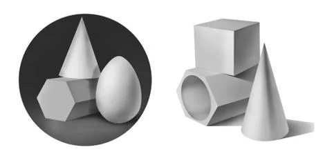 Plaster geometric shapes Stock Illustration