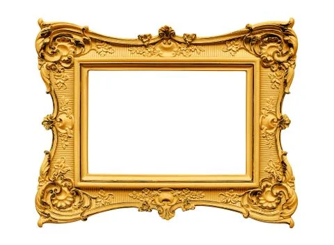 Plaster golden frame Stock Photos