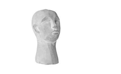 Plaster head gray for decoration on an isolated white background Stock Photos