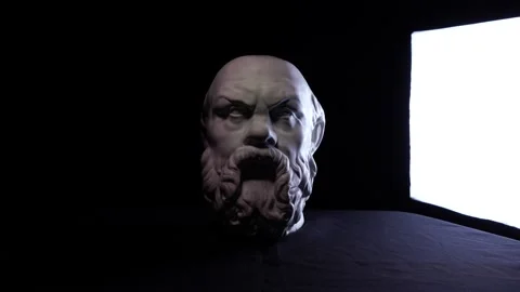 Plaster head on the table with beautiful shadows in high resolution. Stock Footage 137661416