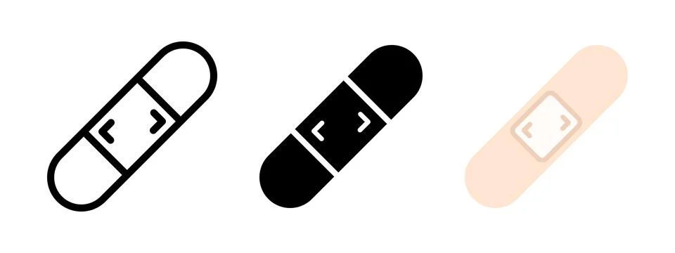 Plaster icon. Blister patch vector illustration. Adhesive bandage symbol. W.. Stock Illustration