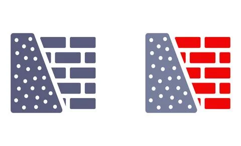 Plaster icon on a brick wall. Stock Illustration