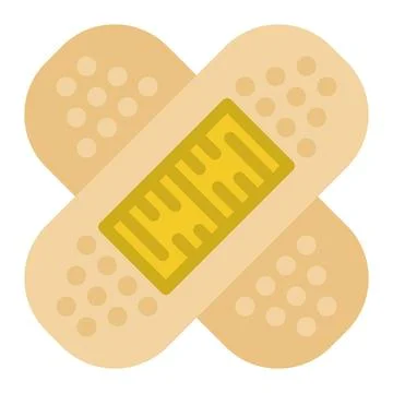 Plaster icon in Flat Style. Color Fill Stock Illustration