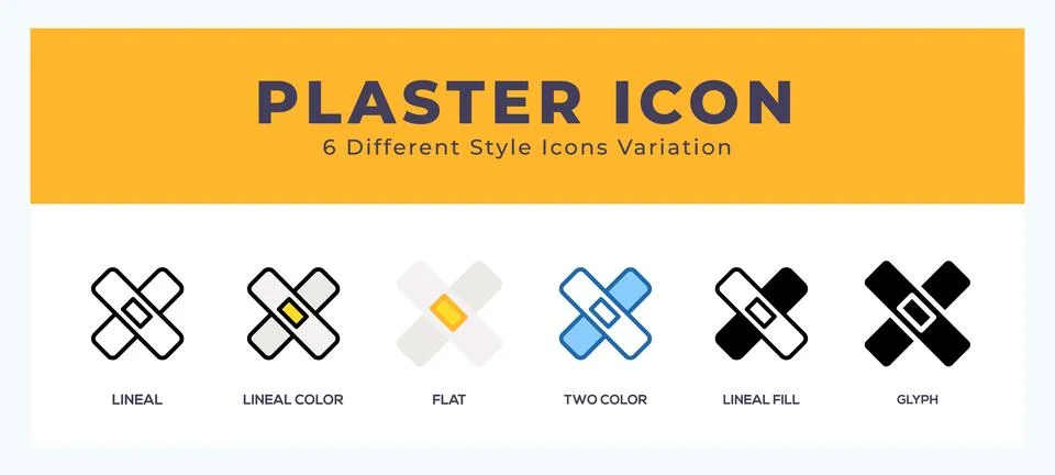 Plaster icons set of simple vector illustration. Stock Illustration