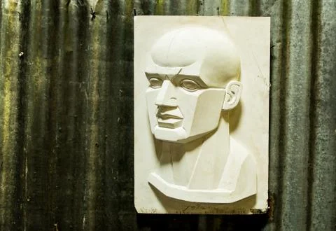 Plaster image of a man face Stock Photos