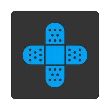 Plaster Rounded Square Button Illustrazione stock