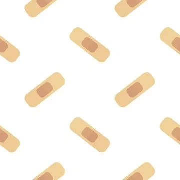 Plaster seamless pattern with medical theme Stock Illustration