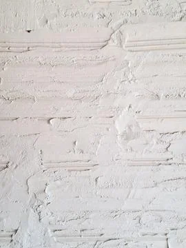 Plaster Texture on Brick Wall with Horizontal Grooves Stock Photos