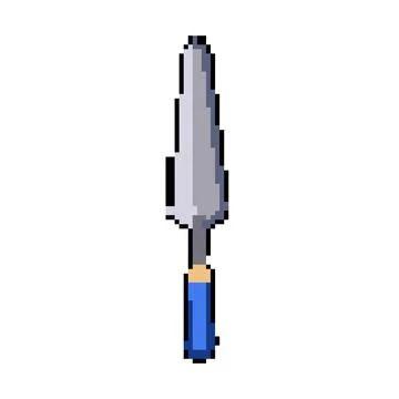Plaster trowel pixel art vector illustration Stock Illustration