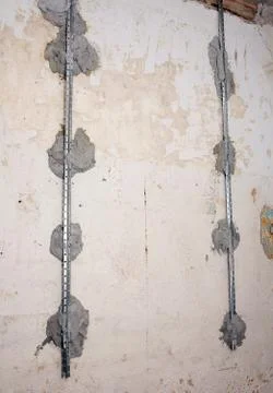 Plaster on the wall of the lighthouse Stock Photos