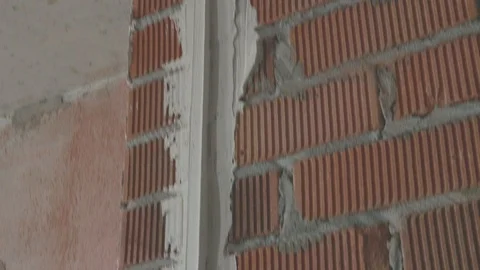 Plaster on the wall prepare Stock Footage 130048819