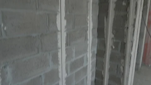 Plaster on the wall prepare Stock Footage 130048885