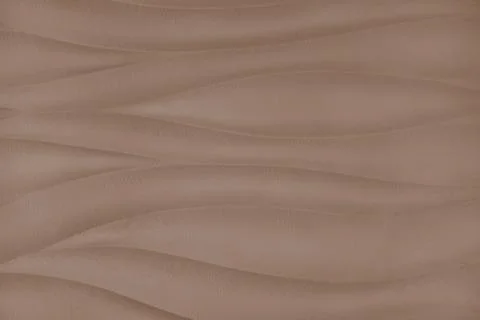 Plaster wall with volumetric relief surface wavy form pattern, brown gypsum.. Foto stock