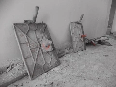 Plaster work for interior wall Stock Photos