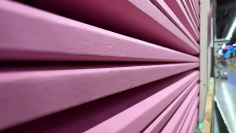 Plasterboard boards or sheetrock stacked in a warehouse of a factory Stock Footage 253044169