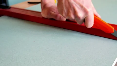 Plasterboard cutting Stock Footage 138804187