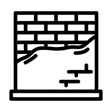 Plastered brick wall concept for renovation and construction Stock Illustration