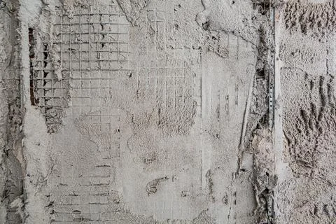 The plastered wall in apartment that is under construction, remodeling Stock Photos