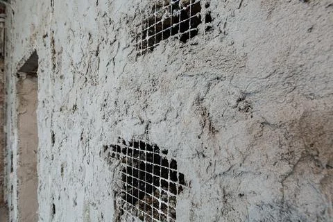 The plastered wall in apartment that is under construction, remodeling Stock Photos