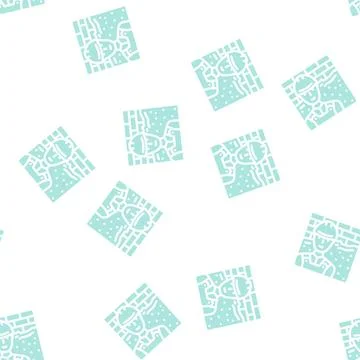Plasterer worker glyph vector seamless pattern Stock Illustration
