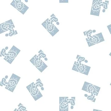 Plasterer working glyph seamless pattern 库存插图