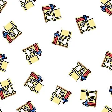 Plastering and wall boarding vector seamless pattern Stock Illustration