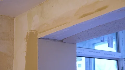 Plastering of drywall Stock Footage 118219497