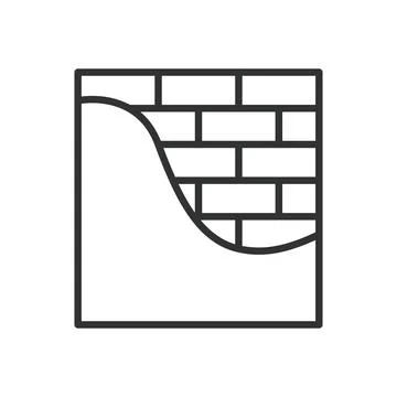 Plastering, icon in line design. Plastering, wall plaster, construction, plaster イラスト素材