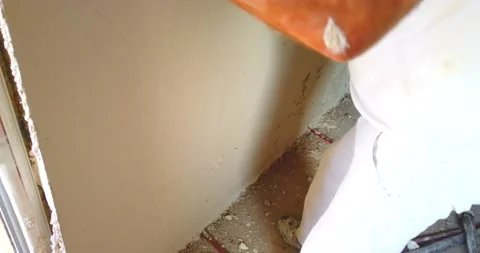 Plastering the interior wall Stock Footage 170255735