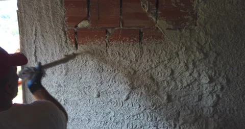 Plastering the interior wall Stock Footage 170255971