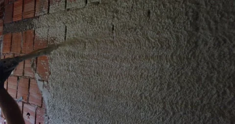 Plastering the interior wall Stock Footage 170257532