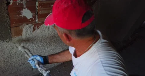 Plastering the interior wall Stock Footage 170257664