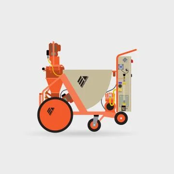 Plastering Machines Stock Illustration