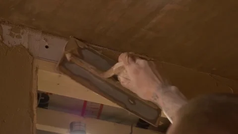 Plastering over doorway Stock Footage 82010670