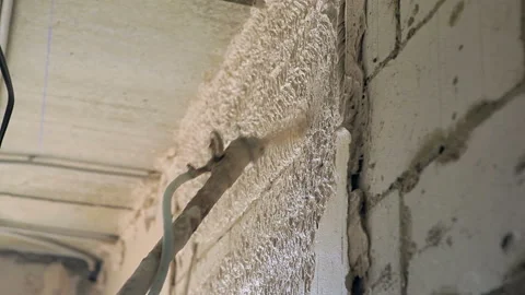 Plastering with a plastering pump. close-up. Stock Footage 102166563