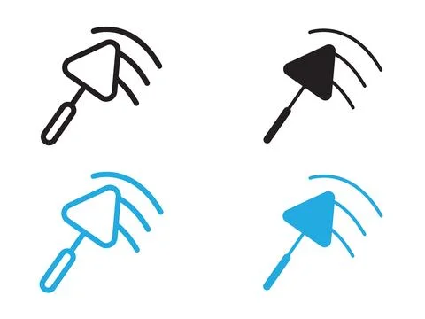 Plastering process icon black and white vector outline sign イラスト素材