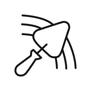 Plastering process icon linear graphics set vector Stock Illustration