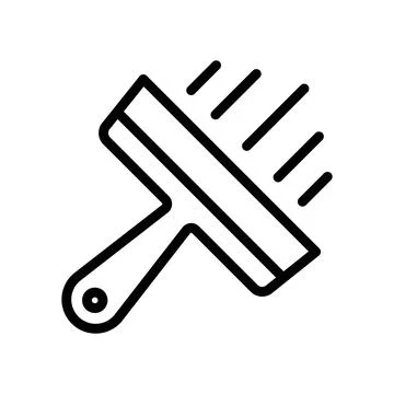 Plastering process icon linear logo mark in black and white Stock Illustration