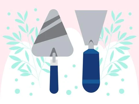 Plastering Trowel Concept Illustration Stock Illustration