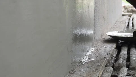 Plastering with Trowel Stock Footage 340760761