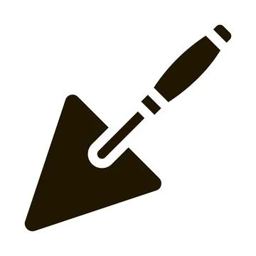 Plastering Trowel Icon Vector Glyph Illustration Stock Illustration