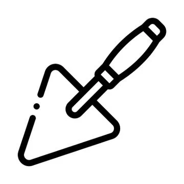 Plastering Trowel Icon Vector Outline Illustration Stock Illustration